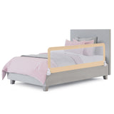 NNECW Foldable Mesh Bed Rail with Safety Straps for Toddlers-Beige