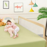 NNECW Foldable Mesh Bed Rail with Safety Straps for Toddlers-Beige