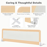 NNECW Foldable Mesh Bed Rail with Safety Straps for Toddlers-Beige