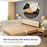 NNECW Foldable Mesh Bed Rail with Safety Straps for Toddlers-Beige