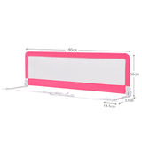 NNECW Foldable Mesh Bed Rail with Safety Straps for Toddlers-Pink