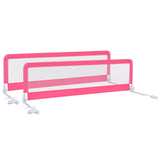 NNECW Foldable Mesh Bed Rail with Safety Straps for Toddlers-Pink