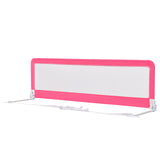 NNECW Foldable Mesh Bed Rail with Safety Straps for Toddlers-Pink