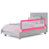 NNECW Foldable Mesh Bed Rail with Safety Straps for Toddlers-Pink
