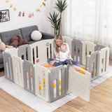 NNECW 16-Panel Foldable Baby Playpen with Safety Lock for Toddlers