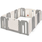 NNECW 16-Panel Foldable Baby Playpen with Safety Lock for Toddlers