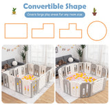NNECW 16-Panel Foldable Baby Playpen with Safety Lock for Toddlers