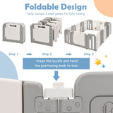 NNECW 16-Panel Foldable Baby Playpen with Safety Lock for Toddlers