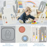 NNECW 16-Panel Foldable Baby Playpen with Safety Lock for Toddlers