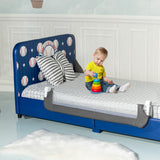 NNECW Foldable Baby Bed Rail for Toddlers with Soft Foam-White