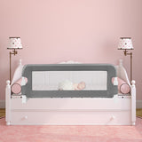 NNECW Foldable Baby Bed Rail for Toddlers with Soft Foam-White