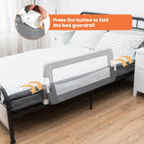 NNECW Foldable Baby Bed Rail for Toddlers with Soft Foam-White