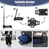 NNECW Folding Shopping Cart with 38 L Waterproof Bag for Grocery-Blue