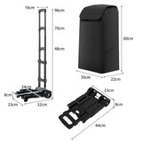NNECW Folding Shopping Cart with 38 L Waterproof Bag for Grocery-Black