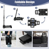 NNECW Folding Shopping Cart with 38 L Waterproof Bag for Grocery-Black