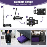 NNECW Folding Shopping Cart with 38 L Waterproof Bag for Grocery-Purple