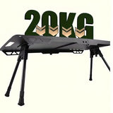 NNETM Black Liftable Folding Table: Lightweight Aluminum Alloy Portable Camping Table