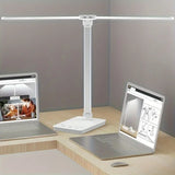 NNETM Adjustable Folding Desk Lamp for Home Office - Modern Double-Arm LED Banker Lamp, White