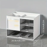 NNETM Modern White Desktop Office Desk Storage Box with Drawers - Rust Resistant