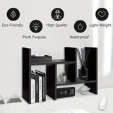 NNETM Adjustable Wood Bookshelf: Classic Desk Organizer & Storage Rack