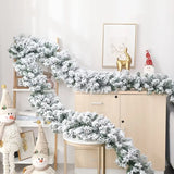 NNETM Snow Flocked Christmas Garland: Winter Frosted Pine for Festive Decor