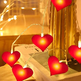 NNETM Romantic Red Love Heart Decorative String Lights(1.5M/4.92Ft)