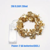 NNETM 1-Pack LED Golden Leaf Fairy Lights - Firefly Starry Lights
