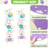 NNETM Tumbling Bunnies Yard Stakes - Set of 2 | 99.82cm