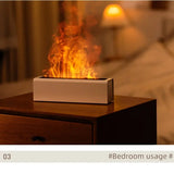 NNETM Mini USB-Powered Color-Changing Flame Aroma Diffuser & Cool Mist Humidifier - White