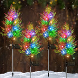 NNETM Twinkling Treasures: Festive Set of Four Solar Pine Lights for Christmas