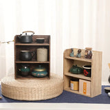 NNETM Vintage Solid Wood Corner Cabinet - Multi-Layer Sundries Organizer