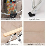 NNETM Foldable Outdoor Chair - Khaki, Four Adjustable Positions