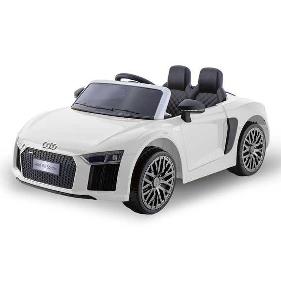 NNEDPE R8 Spyder Audi Licensed Kids Electric Ride On Car Remote Control White