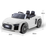 NNEDPE R8 Spyder Audi Licensed Kids Electric Ride On Car Remote Control White