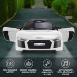 NNEDPE R8 Spyder Audi Licensed Kids Electric Ride On Car Remote Control White