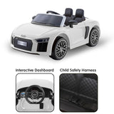 NNEDPE R8 Spyder Audi Licensed Kids Electric Ride On Car Remote Control White