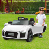 NNEDPE R8 Spyder Audi Licensed Kids Electric Ride On Car Remote Control White