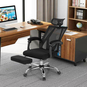 NNECW Ergonomic Recliner Mesh Office Chair with Adjustable Headrest for Home Office