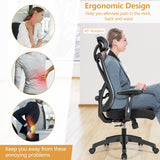 NNECW Ergonomic High Back Mesh Office Chair with Adjustable Lumbar Support for Home Office