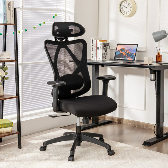 NNECW Ergonomic High Back Mesh Office Chair with Adjustable Lumbar Support for Home Office