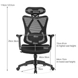 NNECW Ergonomic High Back Mesh Office Chair with Adjustable Lumbar Support for Home Office