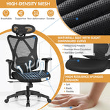 NNECW Ergonomic High Back Mesh Office Chair with Adjustable Lumbar Support for Home Office