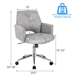 NNECW Upholstered Swivel Chair with Adjustable Height for Home & Office