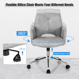 NNECW Upholstered Swivel Chair with Adjustable Height for Home & Office