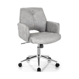 NNECW Upholstered Swivel Chair with Adjustable Height for Home & Office