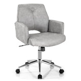 NNECW Upholstered Swivel Chair with Adjustable Height for Home & Office