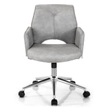 NNECW Upholstered Swivel Chair with Adjustable Height for Home & Office