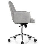 NNECW Upholstered Swivel Chair with Adjustable Height for Home & Office