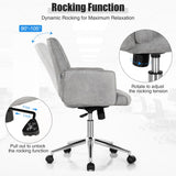 NNECW Upholstered Swivel Chair with Adjustable Height for Home & Office