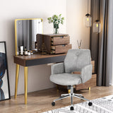 NNECW Upholstered Swivel Chair with Adjustable Height for Home & Office
